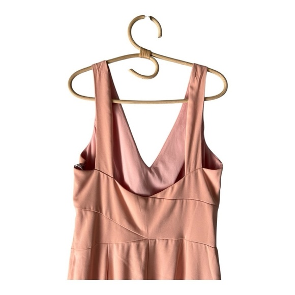 Dessy Collection Porcelain Pink Deep V Neck Trumpet Special Occassion Gown 3060 - Picture 8 of 15